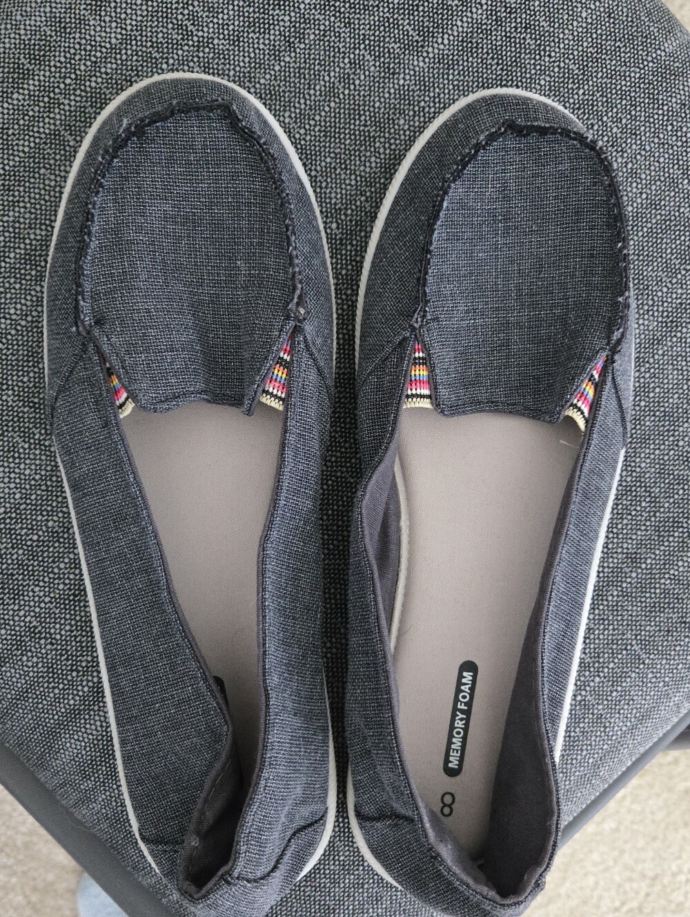 Casual Women's Slip-On Loafers in Dark Gray - Memory Foam Comfort